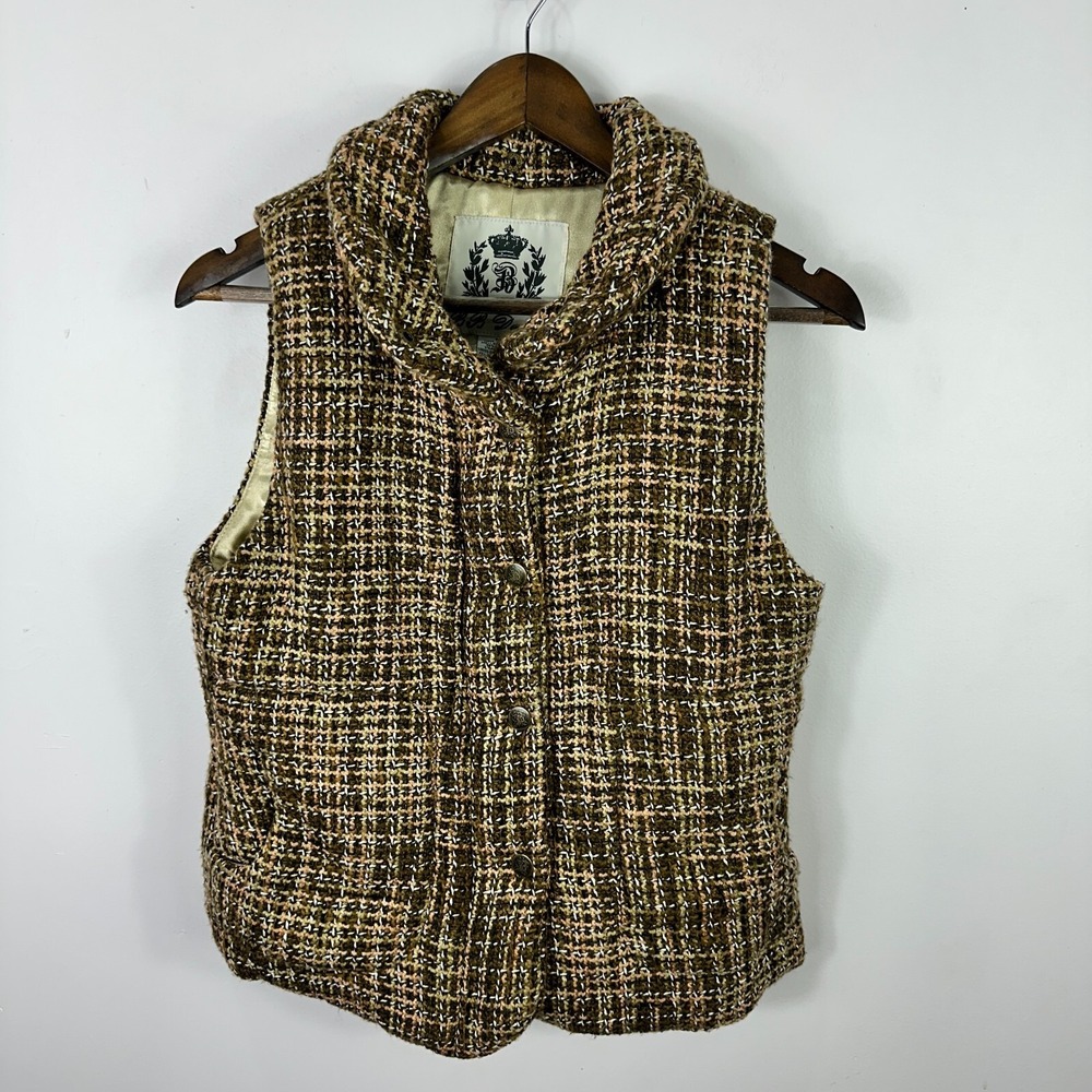 BB Dakota M Brown Tweed Vest Old Money Quiet Luxury Preppy Academia Equestrian